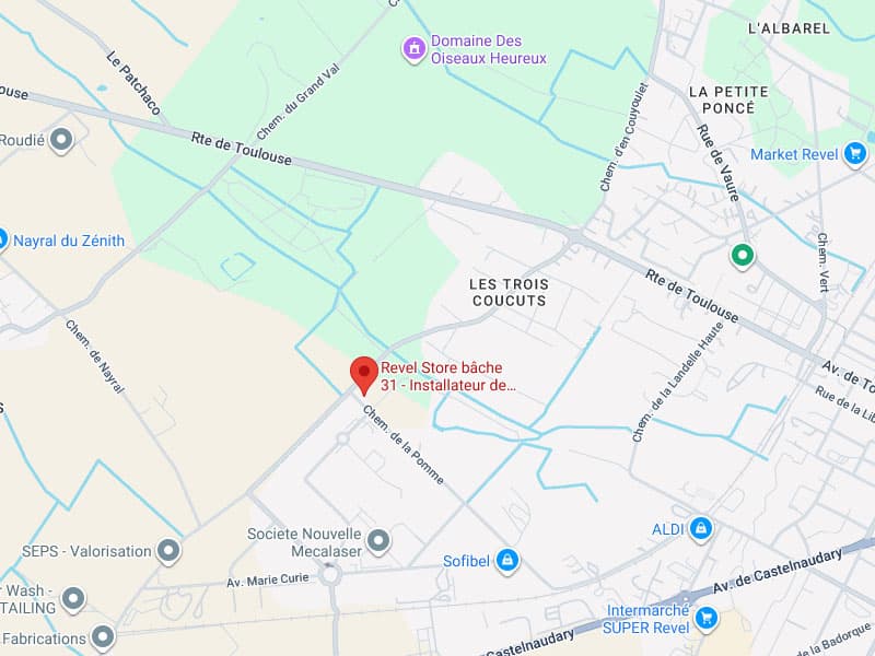 Localisation Revel Store Bâche : Carte Routière Revel